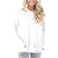 Miniatyrbild 1 av 4: Dam tröjor höst pullover tröjor casual lös passform tunika topp bekväm söt sweatshirts långärmad crewneck t-shirts m7 white X Large