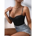 Miniatyrbillede 5 af 5: Kvinde Blonde Bustier Korset Top Spaghetti Stropper Kryds Kryds Crop Cami Top