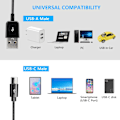 Miniatyrbilde 3 av 5: USB Type C Splitter Ladekabel .1ft 2 i 1 Multi Ladekabel