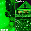 Miniatyrbild 5 av 6: Gröna julnätljus utomhusdekorationer, 9,9ft x 6,6ft 264 LED inomhus Twinkle Mesh Lights, IP44 vattentät 8 lägen Fairy Netting Bush Green