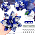 Miniatyrbild 2 av 5: 12 st glitter julstjärna konstgjorda julblomsdekorationer blommor