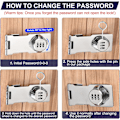 Miniatyrbillede 4 af 7: Hjemmeskab Password Låsehasp Låse Kombination Latch med 3-cifret Password Sikkerhedslås Lås Anti-tyveri Nøglefri Latch Lås til Skuffe