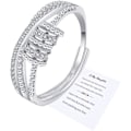 Miniatyrbillede 1 af 5: Sølv Zirconia Spinner Ring - Justerbar Afspændingsring