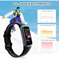 Miniatyrbillede 6 af 6: Fitness Tracker, Pulsmåler, Skridttæller, Søvn, Kalorie Tracking, 1,1\" AMOLED Touch Farveskærm, Vandtæt Skridttæller til Android iPhone Red