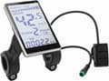 Elcykel LCD-displaymätare, M5 LCD E-cykeldisplay 5-stift 24V 36V 48V 60V, E-scooterpanelskärm för 31,8 mm, 22,2 mm elcyklar