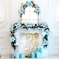 Miniatyrbilde 5 av 5: 12 stk Glitter Jul Poinsettia Kunstig Jul Blomster Ornamenter Blomster