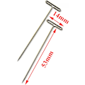 Miniatyrbild 2 av 5: 100 st peruk T-stift med förvaringslåda - 2 tums silverstift i rostfritt stål