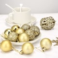 Miniatyrbillede 5 af 5: 24 stk. 1,57 tommer mini julekugler i 24 karat guld - Uknuselige julepynt