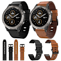 Miniatyrbillede 4 af 5: For Garmin Fenix 5 22mm Læder Stål Spænde Urrem CXP Brown