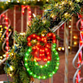 Miniatyrbilde 2 av 5: 18\" 50 Lighted Wreath with Bow Christmas Light, Window Sculpture Decoration