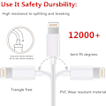 Miniatyrbillede 2 af 5: iPhone-opladerkabel 5-pak 6FT USB-hurtigopladning Synkroniseringskabel