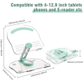 Miniatyrbillede 2 af 5: Akryl Tablet Stand Holder med 360 Graders Roterende Base, Foldbar Justerbar Transparent Tablet Holder til Skrivebord Hjemmekontor, Kompatibel med iPad Pro Air M
