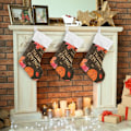 Miniatyrbild 5 av 7: Julklapp, personliga julklappsstrumpor 2-pack Thanksgiving höstlöv trä 18 tum julstrumpor hängande prydnad spis för B