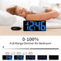 Miniatyrbillede 4 af 7: Høj alarmur til tunge sovende - Vibrerende digitalt dobbeltalarmur med sengevibrator til soveværelse, stort dæmpbart display, nattelys med USB
