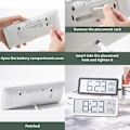 Miniatyrbild 6 av 6: LED Digital Väckarklocka för Sovrum, Laddningsbar Bordsur med Datum Temperatur Luftfuktighet, 12/24H Digital Väggklocka för Sovrum Hem Vardagsrum