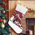 Miniatyrbillede 1 af 7: Jule-Strømpe, Personlige Jule-Strømper 2-pakning Julemand Snefnug Rød Sort Buffalo Plaid 45,7 cm Jule-Strømper Hængende