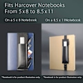 Miniatyrbilde 5 av 6: Justerbar elastisk pennholder, pennholder, glidelås pennposehylse for hardcover-journaler, notatbøker, planleggere, passer til notatbøker fra 5x8