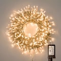 Miniatyrbillede 1 af 8: 99ft 300 LED Lyskæde Indendørs Udendørs, Varm Hvid Julelys Klar Ledning, 8 Tilstande Vandtæt Blinkende Fe Lyskæde Stik til