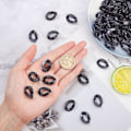 Miniatyrbillede 3 af 5: 1 æske med 100 stk. Akryl kædelænker Sorte C-clips Kroge Twist Chain