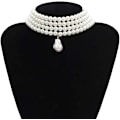 Miniatyrbillede 2 af 5: Perle Chokers Multi-Layer Perlehalskæde Multi-Strand Perle
