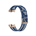 Miniatyrbillede 4 af 5: For Fitbit Charge 4 / Charge 3 Se Rustfrit Stål Hovedkorn Nylon Denim Udskiftningsrem Urrem MVZ Blue Stripe