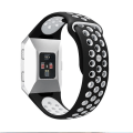 Miniatyrbilde 4 av 5: For Fitbit Ionic pustende to-farget silikon klokkebånd BHF Black White