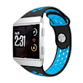 Miniatyrbillede 1 af 5: For Fitbit Ionic Åndbar To-tone Silikonurrem BHF Black Blue