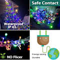 Miniatyrbillede 4 af 6: Udendørs juledekorationer, 12,6ft 350LED vandfaldslys, 8 tilstande julelys, juledekorationer til træ, udendørs jul