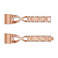 Miniatyrbillede 5 af 5: X-formet diamantbesat massivt rustfrit ståls urrem til Fitbit Charge 2 OMH Rose Gold