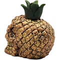Miniatyrbillede 4 af 8: Ebros Hawaiian Tropical Pineapple Golden Skull Figurine 6\" Høj Frugt Skelet Hoved Statue til Dag for de Døde Spooky Dekoration Multi Farvet Multi