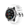 Miniatyrbild 3 av 5: För Garmin Fenix 7x 26mm Solid Color Silikon Snabbkoppling Klockarmband NKQ White