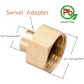 Miniatyrbillede 2 af 5: 2 stk. messing sekskant drejelig 1/4\" NPT til 3/4 tommer hun GHT haveslange