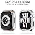 Miniatyrbillede 5 af 5: 3-pak Kompatibel med Apple Watch Case 40mm Series 6 5 4 Rhinestone Bumper Bling Face Cover Sparkling Frame til iWatch SE2/SE Kvinder Piger, (40mm, Sva