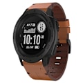 Miniatyrbild 1 av 4: För Garmin Instinct 22mm Läder Stål Spänne Klockarmband NCJ Brown