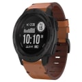 Miniatyrbillede 1 af 4: For Garmin Instinct 22mm Læder Stål Spænde Urrem NCJ Brown