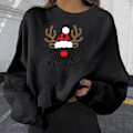Miniatyrbillede 2 af 5: Løs juleprint sweater Rund hals sweater med sjov grafik