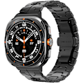 Miniatyrbillede 1 af 7: Rustfrit stålbånd kompatibel med   Galaxy Watch Ultra 47mm(2024), Solid Metal Replacement Business Strap med foldelås til mænd Sort