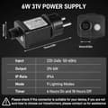 Miniatyrbilde 2 av 8: Julelys, strømforsyning, transformator, 31V, 6W, LED lavspent transformator med 9 moduser, timerfunksjon, av-bryter, IP44 vanntett, for