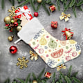 Miniatyrbild 6 av 7: Julklapp, personliga julklappsstrumpor set om 2 druvlinjer frukt 18 tum julstrumpor hängande prydnad spis för träddekoration