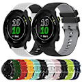Miniatyrbillede 3 af 5: Til Garmin Forerunner 158 20mm Ternet To-farvet Silikone Urrem RXY Black-Red