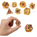 Miniatyrbillede 2 af 5: Hule Metal Polyhedral Terninger 7PCS Sæt til Dungeons and Dragons RPG