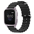 Miniatyrbillede 1 af 5: For Garmin Venu Sq 20mm Ocean Style Silikon Solid Color Watch Band WDQ Black