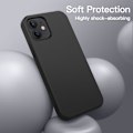 Miniatyrbillede 4 af 6: Silikone Etui til iPhone 12 Mini 5.4-Tommer, Silkeblødt Touch Fuld-Krops Beskyttende Telefon Etui, Stødsikkert Cover med Mikrofiberforing (Sort) Sort