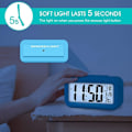 Miniatyrbillede 4 af 7: Vækkeur LED Digitalt Stort Display Snooze Nattelys Batteriur med Dato Kalender Temperatur til Hjemmekontor Rejse Soveværelse Skrivebord (Blå)