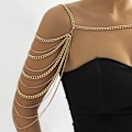 Miniatyrbild 2 av 5: Brud Kvinnor Shiny Statement Tofs Body Chain Smycken Sjal