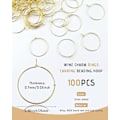 Miniatyrbillede 2 af 5: 100 stk. Vinglas Charm Ringe - 25mm Forgyldte Ringe
