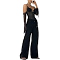 Miniatyrbilde 1 av 4: Kvinners Crop Top Tanker Camisole Y2k Push Up Off Shoulder Crop Top Halter