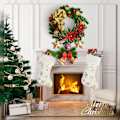 Miniatyrbild 3 av 6: 2 stycken julstrumpor, julstrumpa för eldstaden, plysch julstrumpa stor, julstrumpor hängande dekoration
