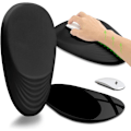 Miniatyrbild 1 av 6: Ergonomiskt handledsstöd för musmatta med stegad kilform, handledsstöd för smärtlindring, handledsstöd för musmatta fylld med minnesskum, karpaltunnelmusmatta för