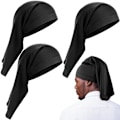 Miniatyrbilde 1 av 5: 3-delt satengfôret Dread Loc Cap Lang Flettet Cap Elastisk Dreadlock